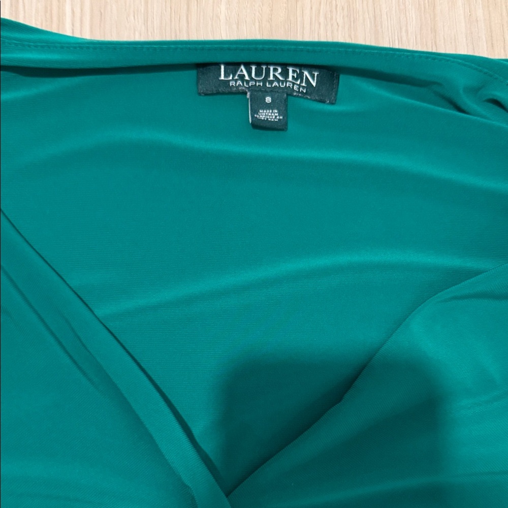 Ralph Lauren Teal Long Sleeve Dress - Picture 2 of 4